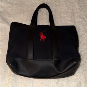 Vintage Polo by Ralph Lauren Large Tote with Red Logo